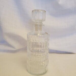 Vintage Retro Luminarc Crystal Liquor Decanter France Cylindrical 10" High  A221